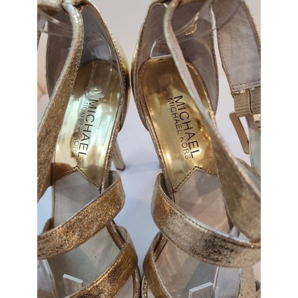 Michael Kors Gold Strappy Heels - Picture 4 of 9